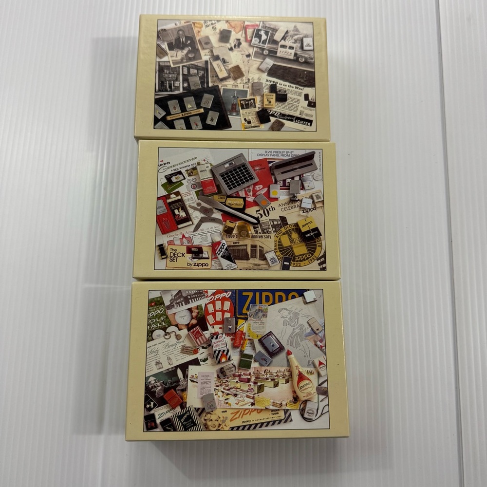 Lot of 3 Zippo Vintage 100 piece Puzzles - Multicolor